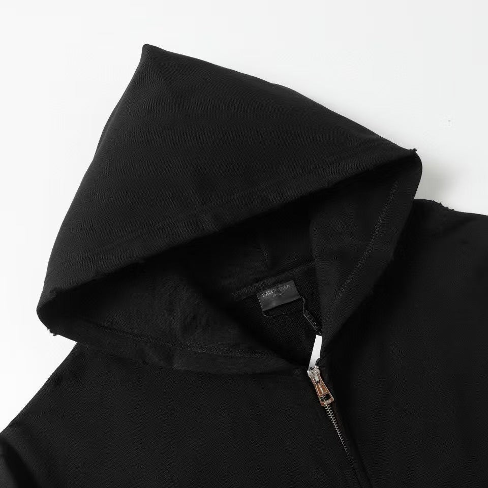 Ripped hooded sweatshirt