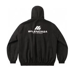 Letter printed jacket hooded jacket