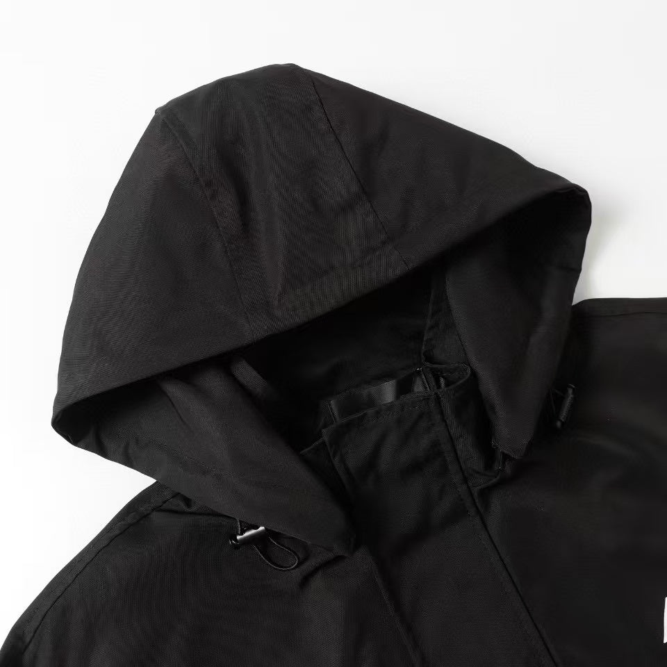 Letter printed jacket hooded jacket