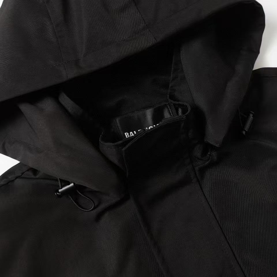 Letter printed jacket hooded jacket