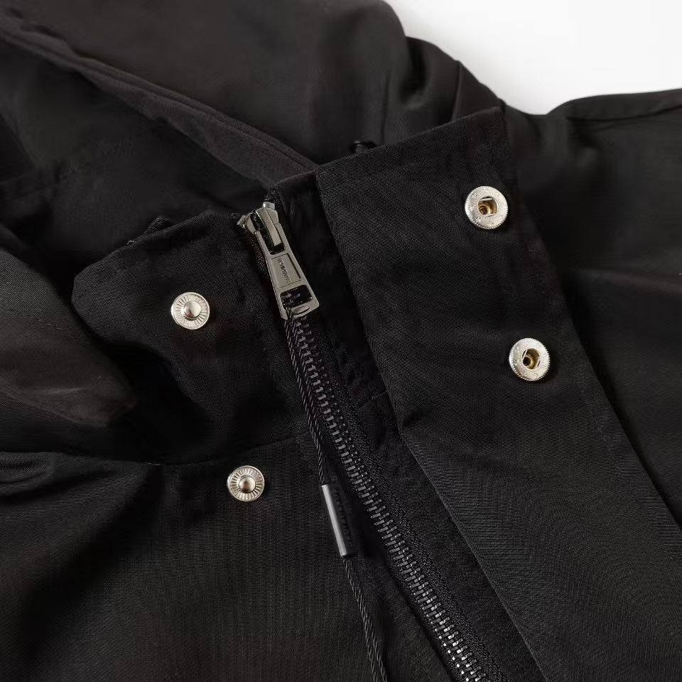 Letter printed jacket hooded jacket