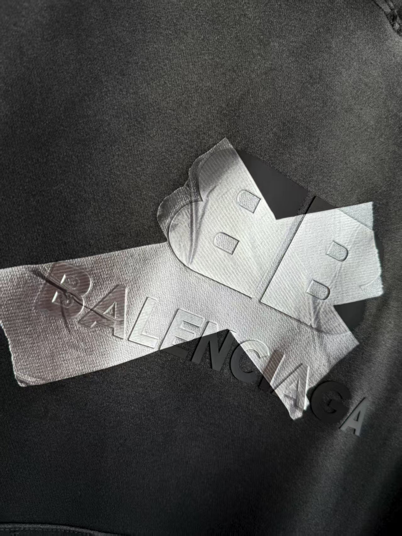 Letter tape hooded sweatshirt