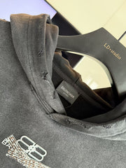 Letter tape hooded sweatshirt
