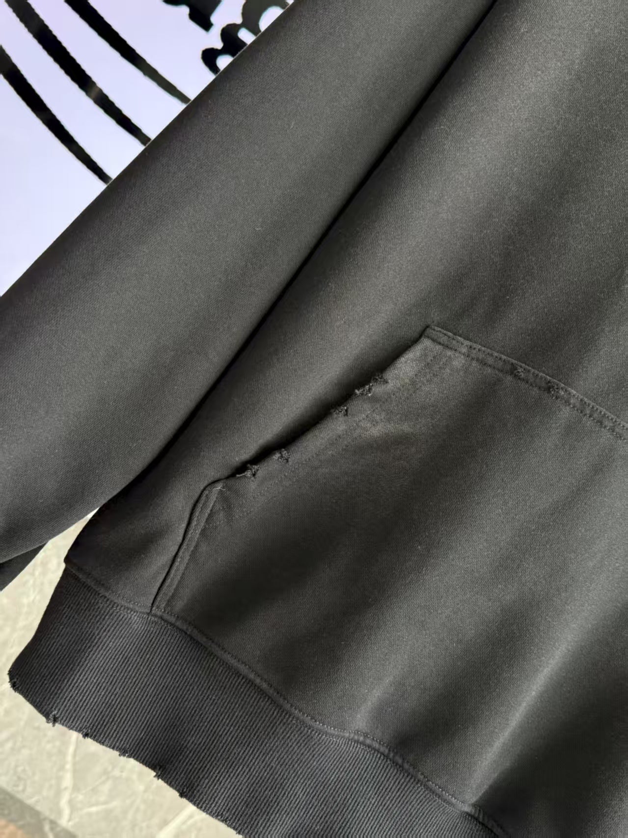 Letter tape hooded sweatshirt