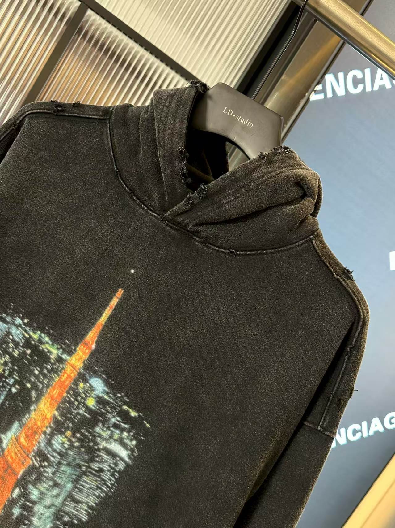 Wash and make old hooded sweatshirt