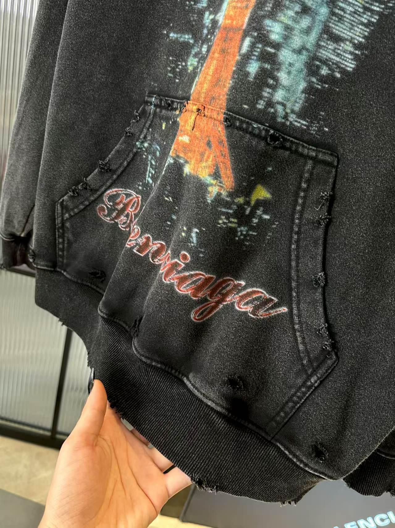 Wash and make old hooded sweatshirt
