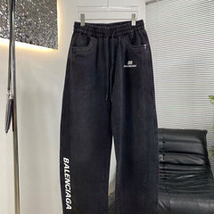 New denim curved knife pants