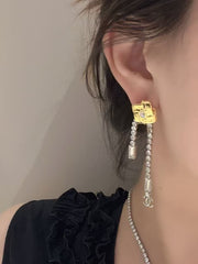 Tassel crystal earrings