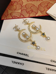 Moon cat earrings