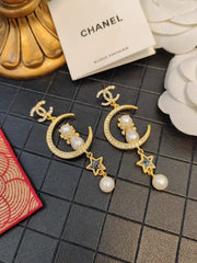 Moon cat earrings
