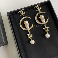 Moon cat earrings