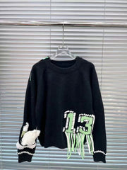 Little Bear Jacquard Tassel Sweater