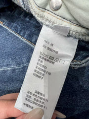 Vintage gradient letter washed denim jeans