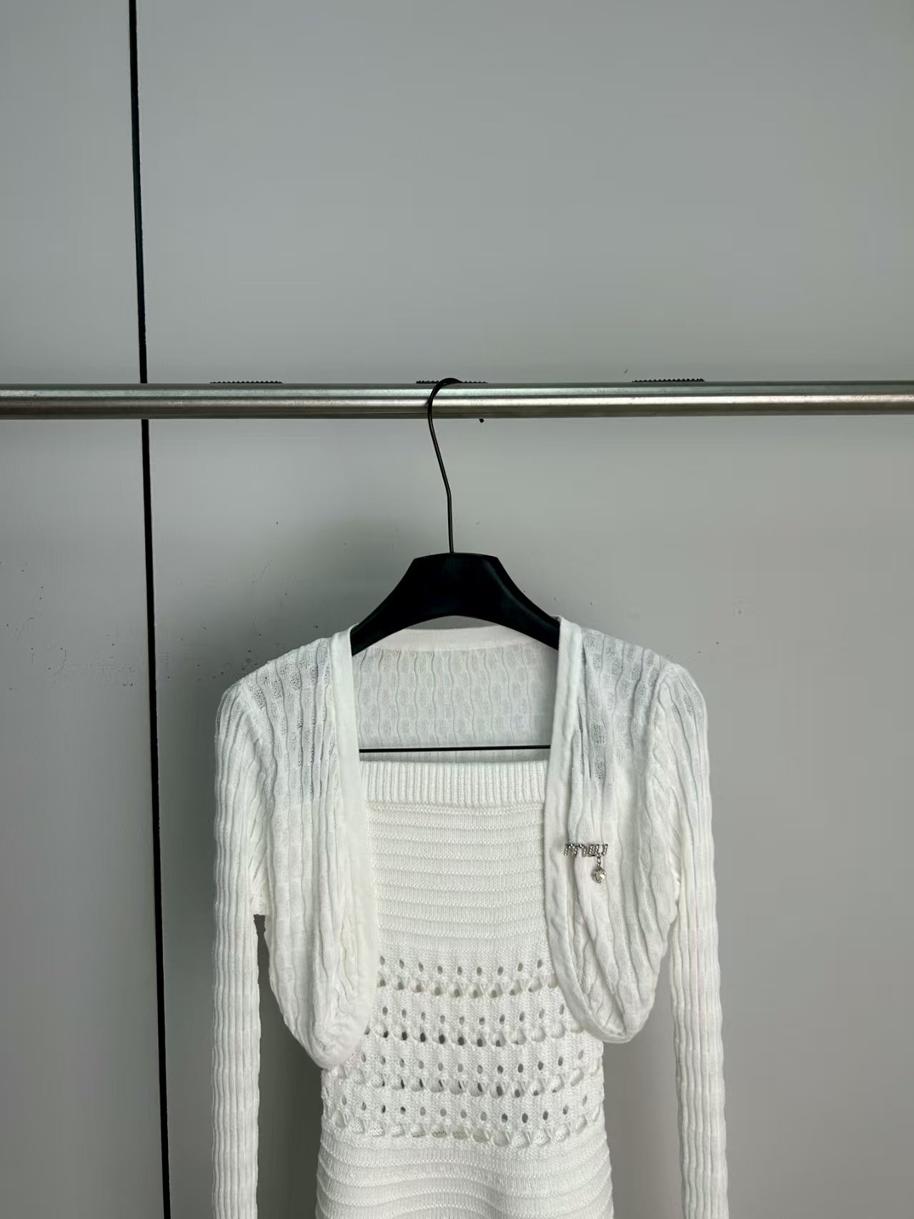 Knitted strapless skirt cardigan