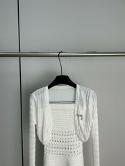 Knitted strapless skirt cardigan