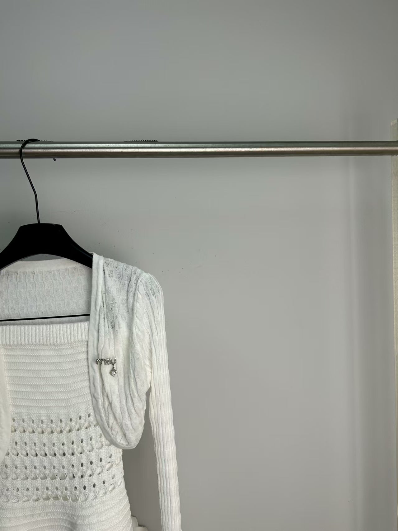 Knitted strapless skirt cardigan