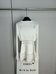 Knitted strapless skirt cardigan