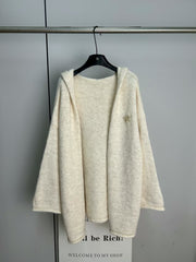 Knitted hooded cardigan