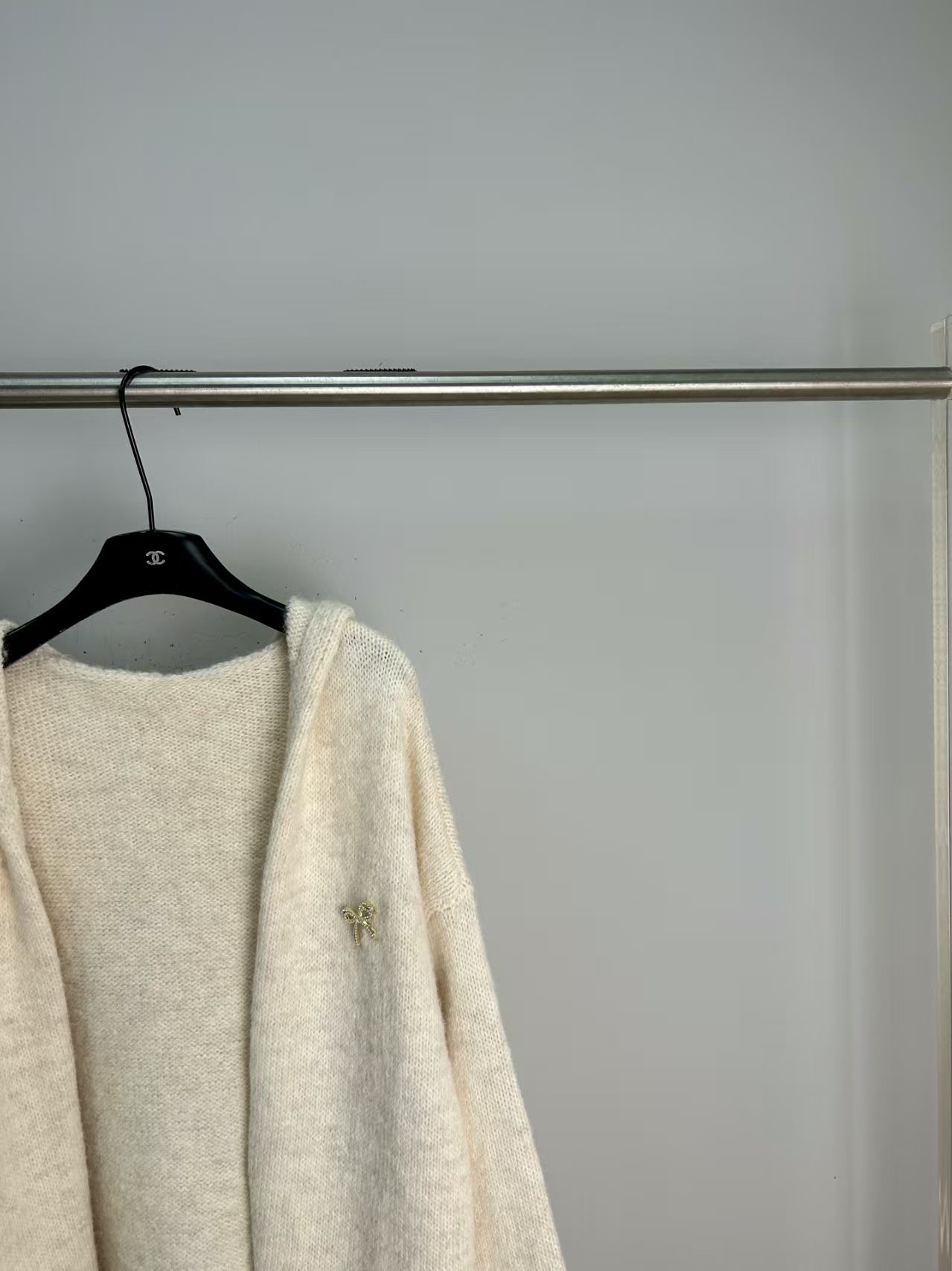 Knitted hooded cardigan