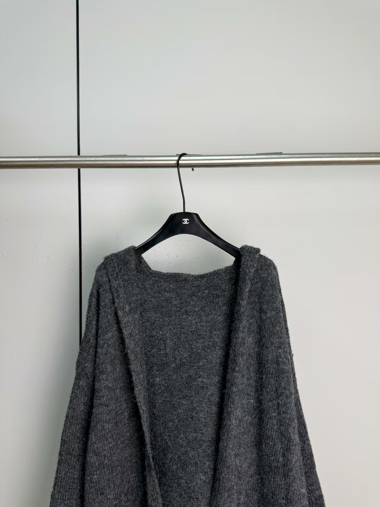 Knitted hooded cardigan