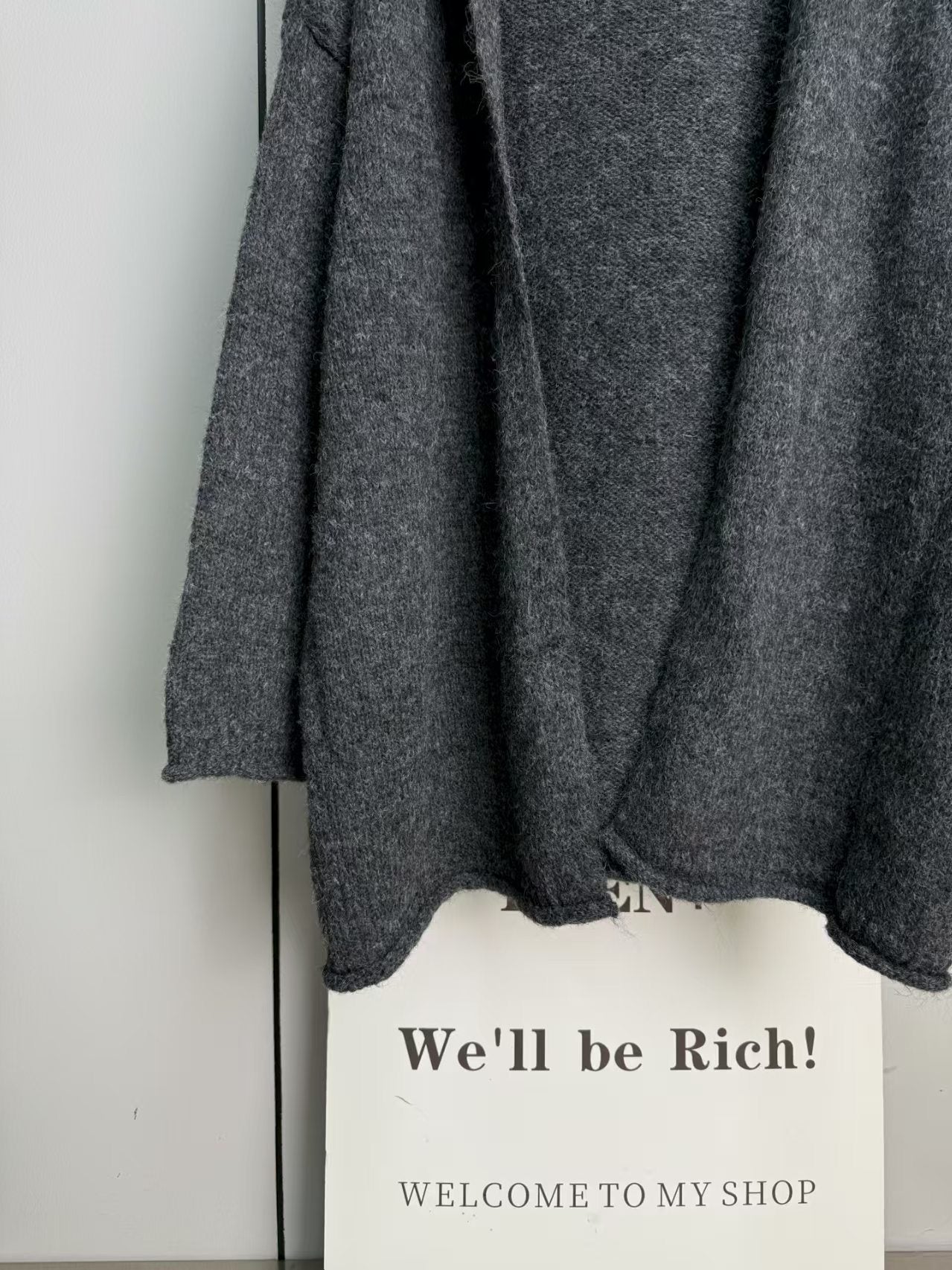 Knitted hooded cardigan