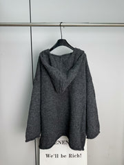 Knitted hooded cardigan