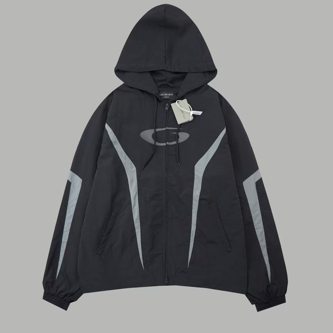 Color blocked hooded jacket