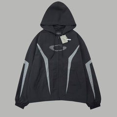 Color blocked hooded jacket