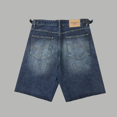 Embroidered denim shorts