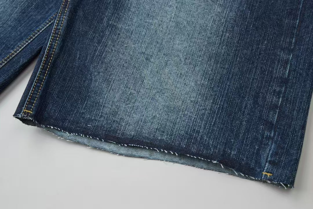 Embroidered denim shorts
