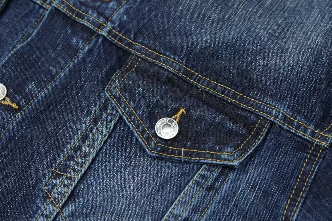 Embroidered denim jacket jacket