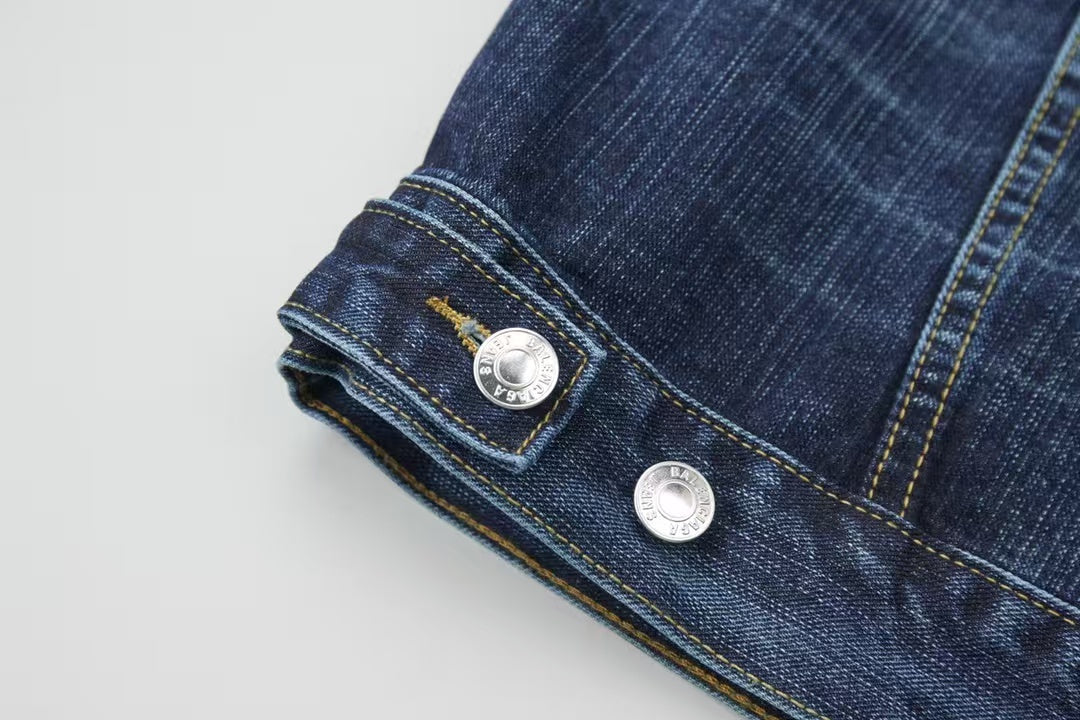 Embroidered denim jacket jacket
