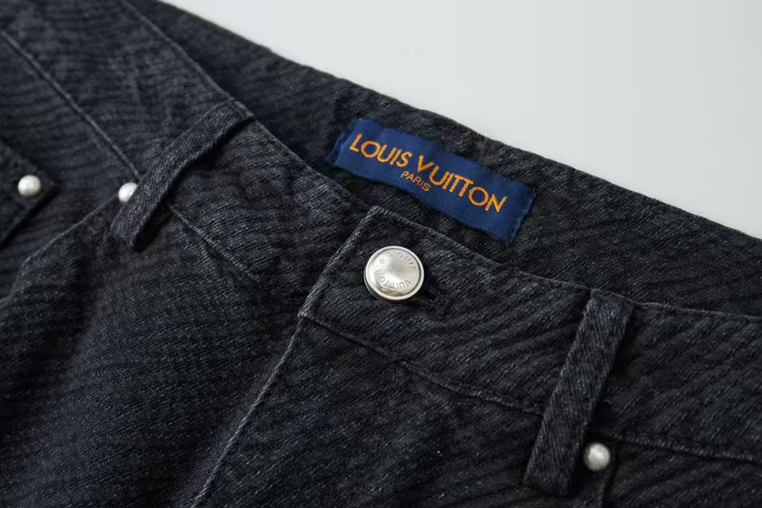 New jacquard denim pants