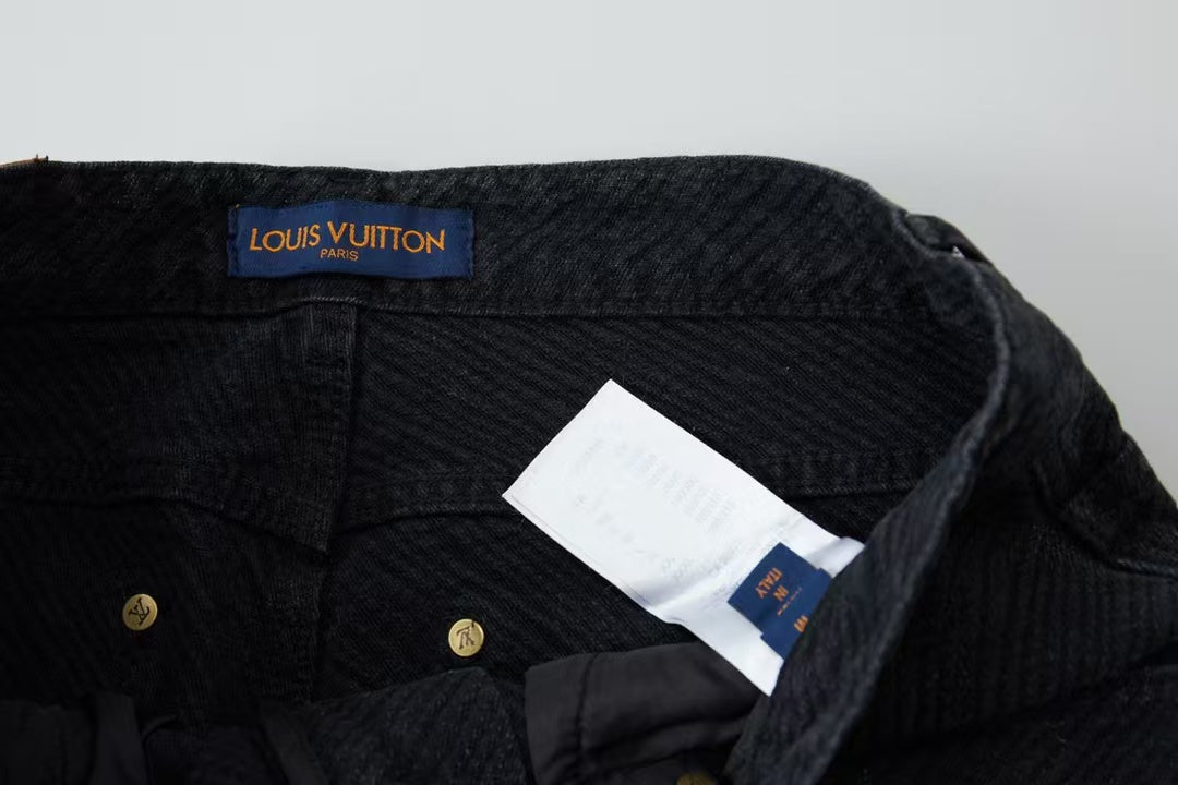 New jacquard denim pants