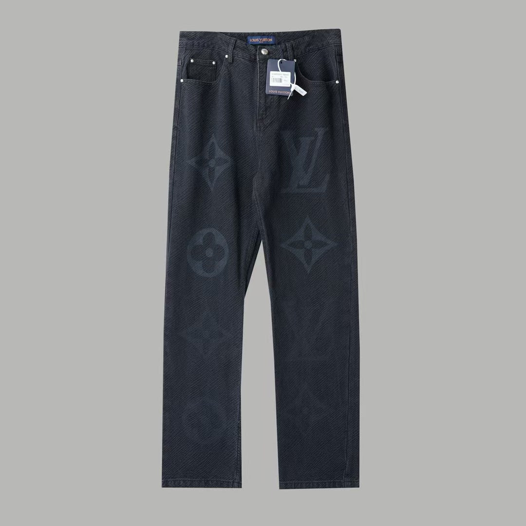 New jacquard denim pants