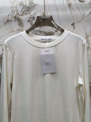 Embroidered round neck long sleeved top