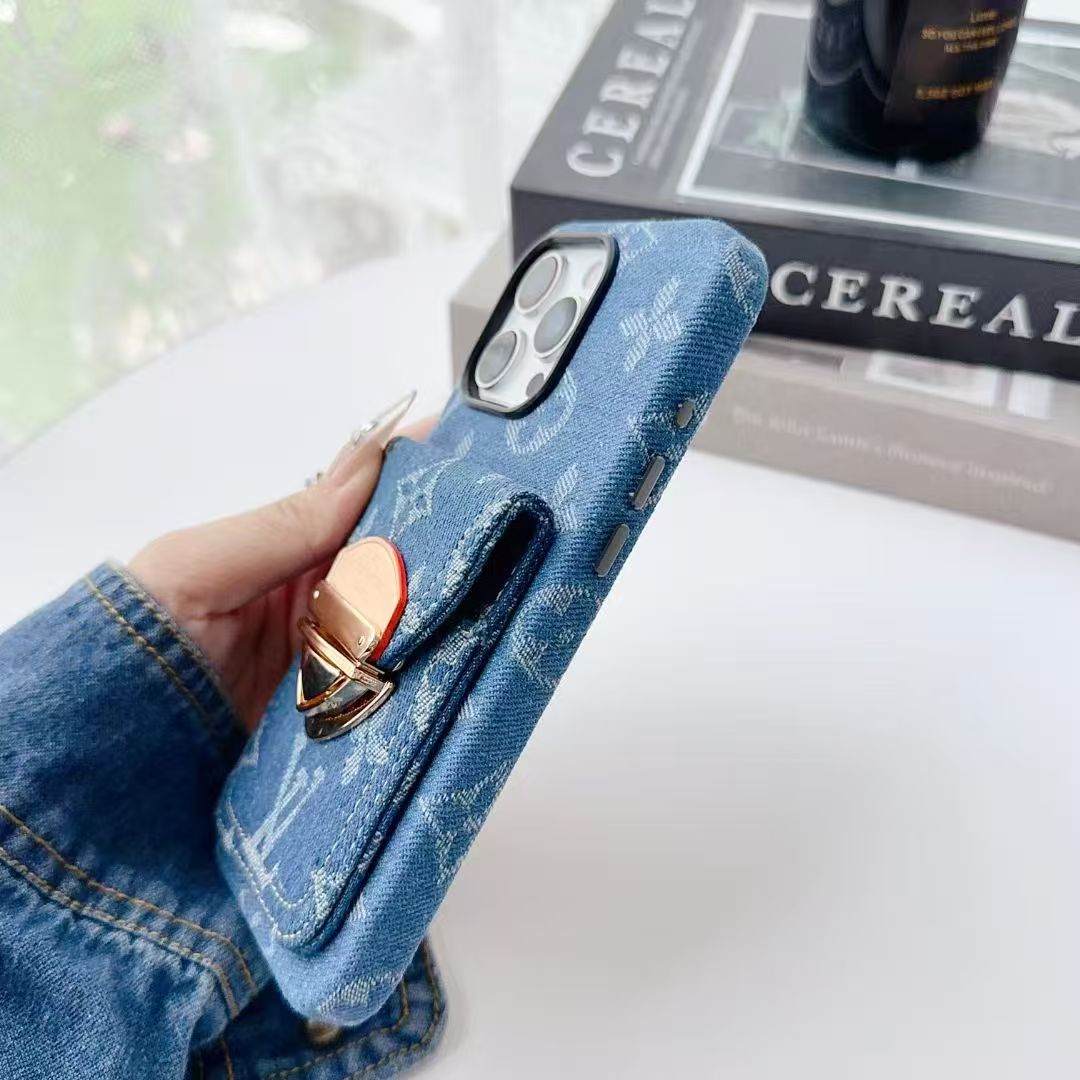 Cowboy casual gold lock card holder phone case
