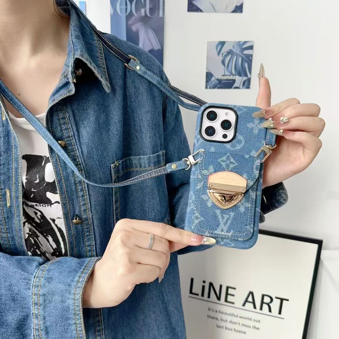 Cowboy casual gold lock card holder phone case