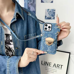 Cowboy casual gold lock card holder phone case