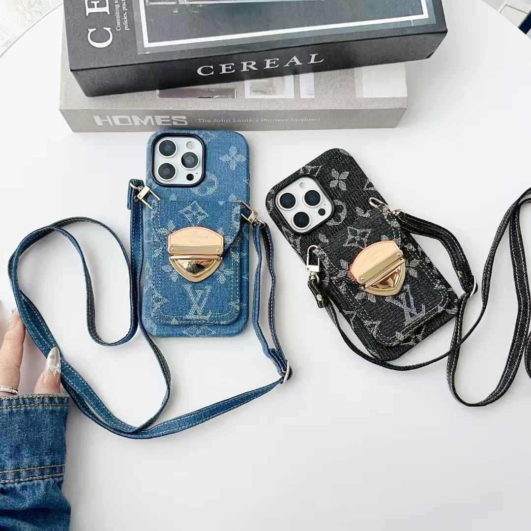 Cowboy casual gold lock card holder phone case
