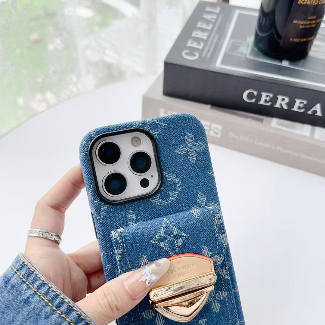 Cowboy casual gold lock card holder phone case