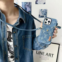 Casual denim card bag