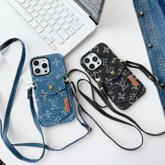 Casual denim card bag