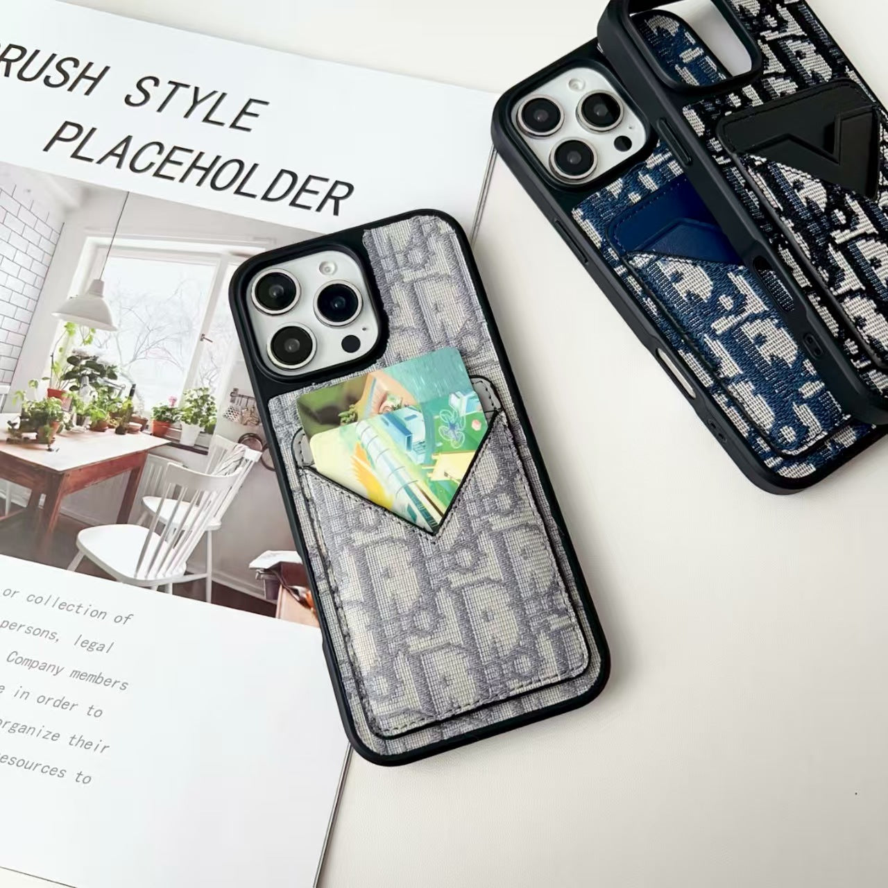 V-shaped card holder phone case