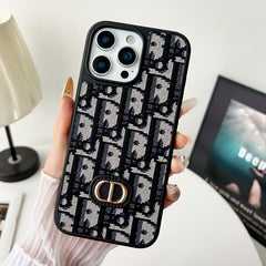 High end carbon fiber patterned leather phone case