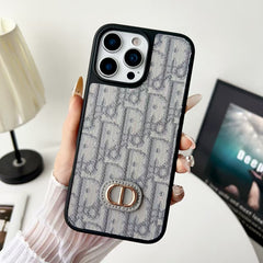 High end carbon fiber patterned leather phone case