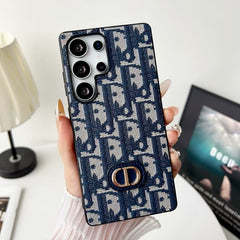 High end carbon fiber patterned leather phone case