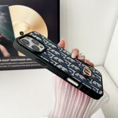 High end carbon fiber patterned leather phone case