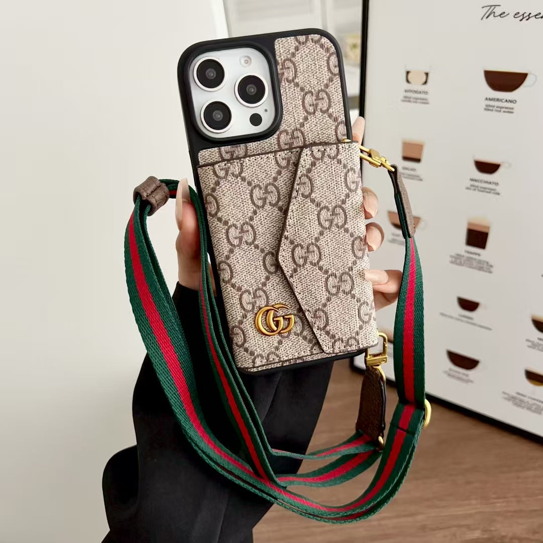 Horizontal multi slot organ card case phone case