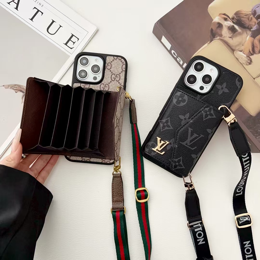 Horizontal multi slot organ card case phone case
